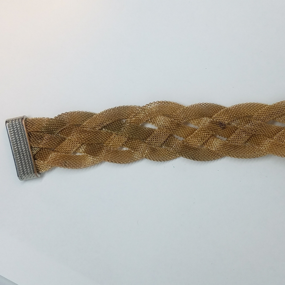 Bundle only:Gold colour magnetic, braided bracelet